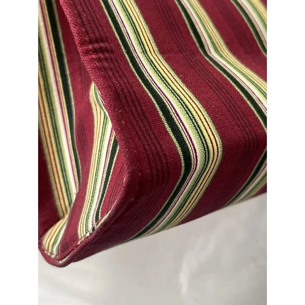 Longaberger Canvas Holiday Red Stripe poinsettia Small Tote